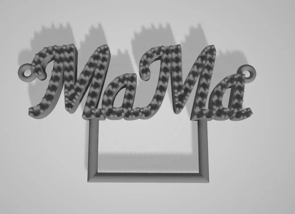 MaMa nameplate Diamond Pendant 3D print model