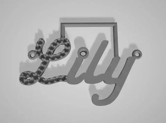 Lily Diamond L Nameplate with Diamond i