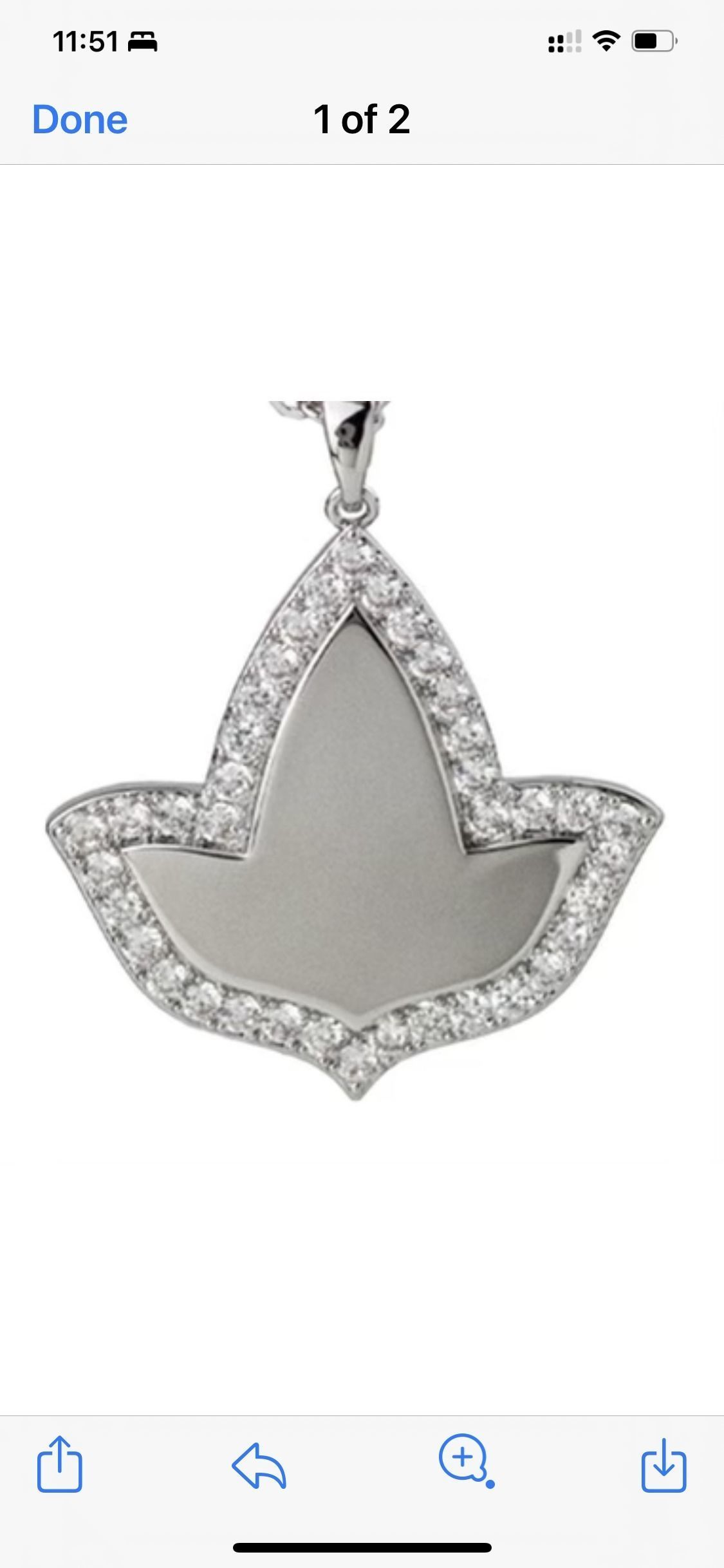 Leaf Diamond Bezel Pendant 3D print model_2