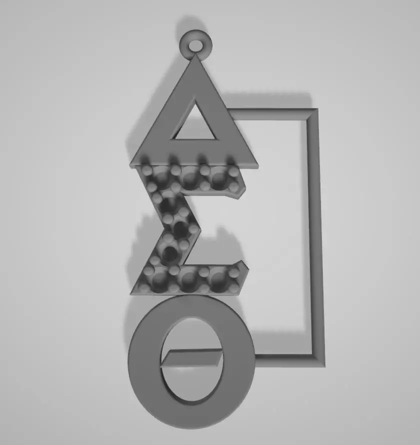 Delta-Sigma-Theta Charm Pendant Diamond 3D print model_0