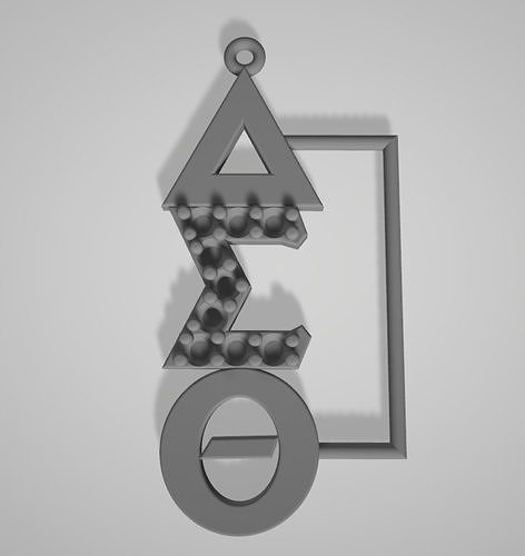 Delta-Sigma-Theta Charm Pendant Diamond 3D print model