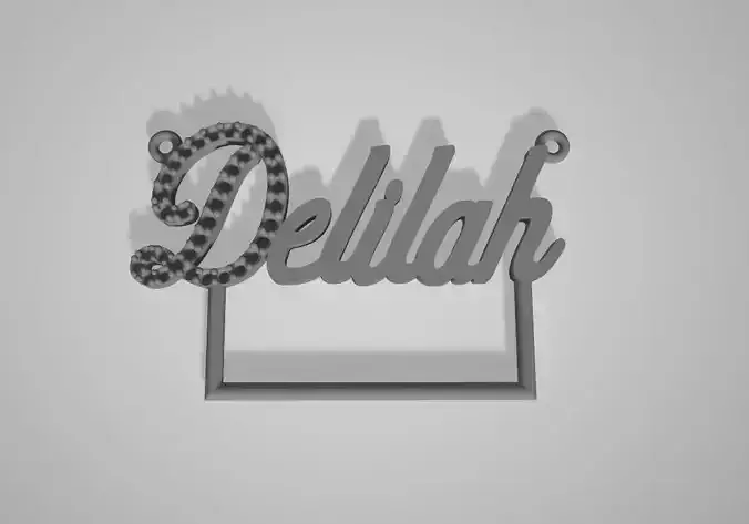 Delilah Nameplate with Diamonds Pendant Necklace