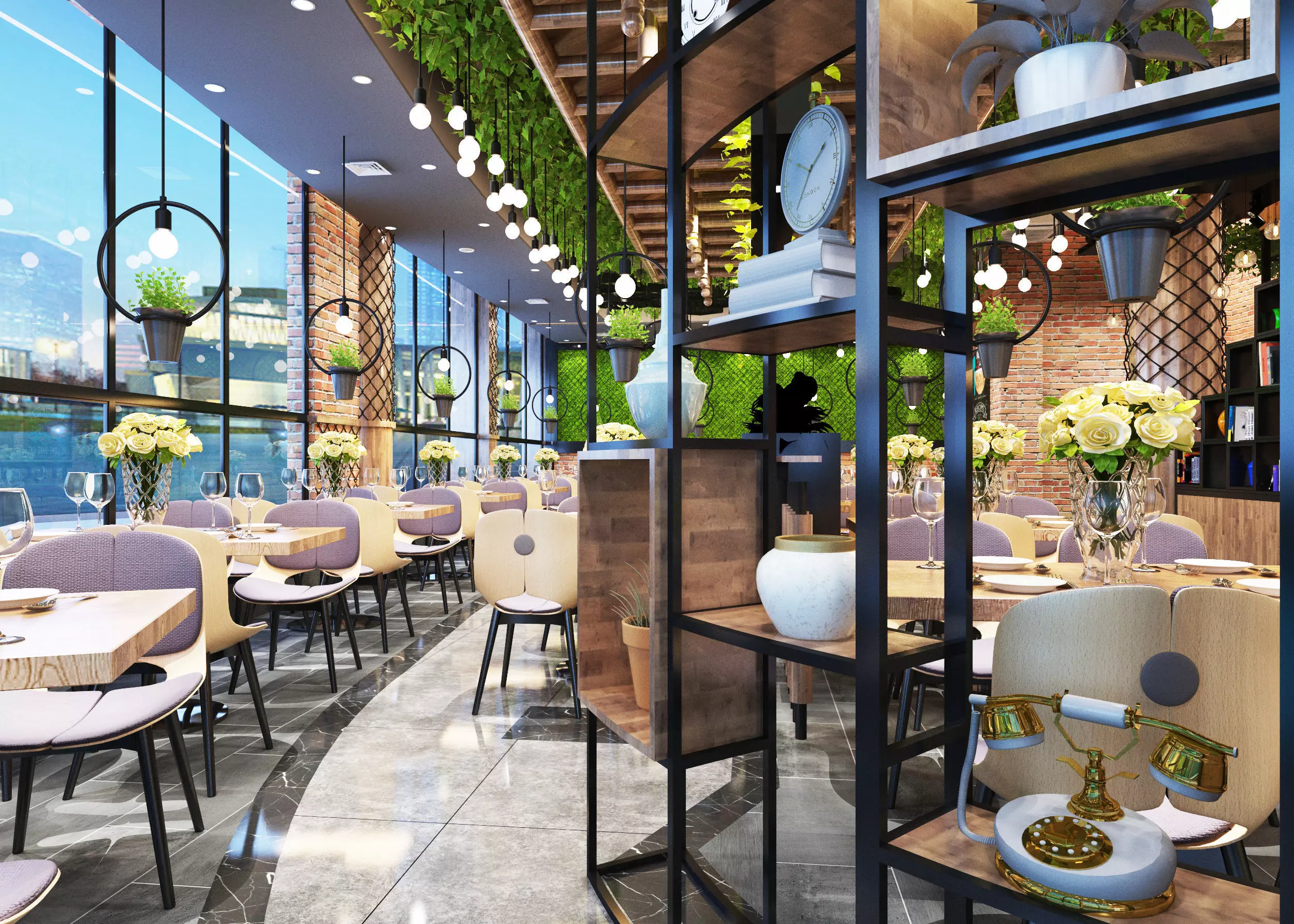 Modern Garden Restaurant 3D model_0