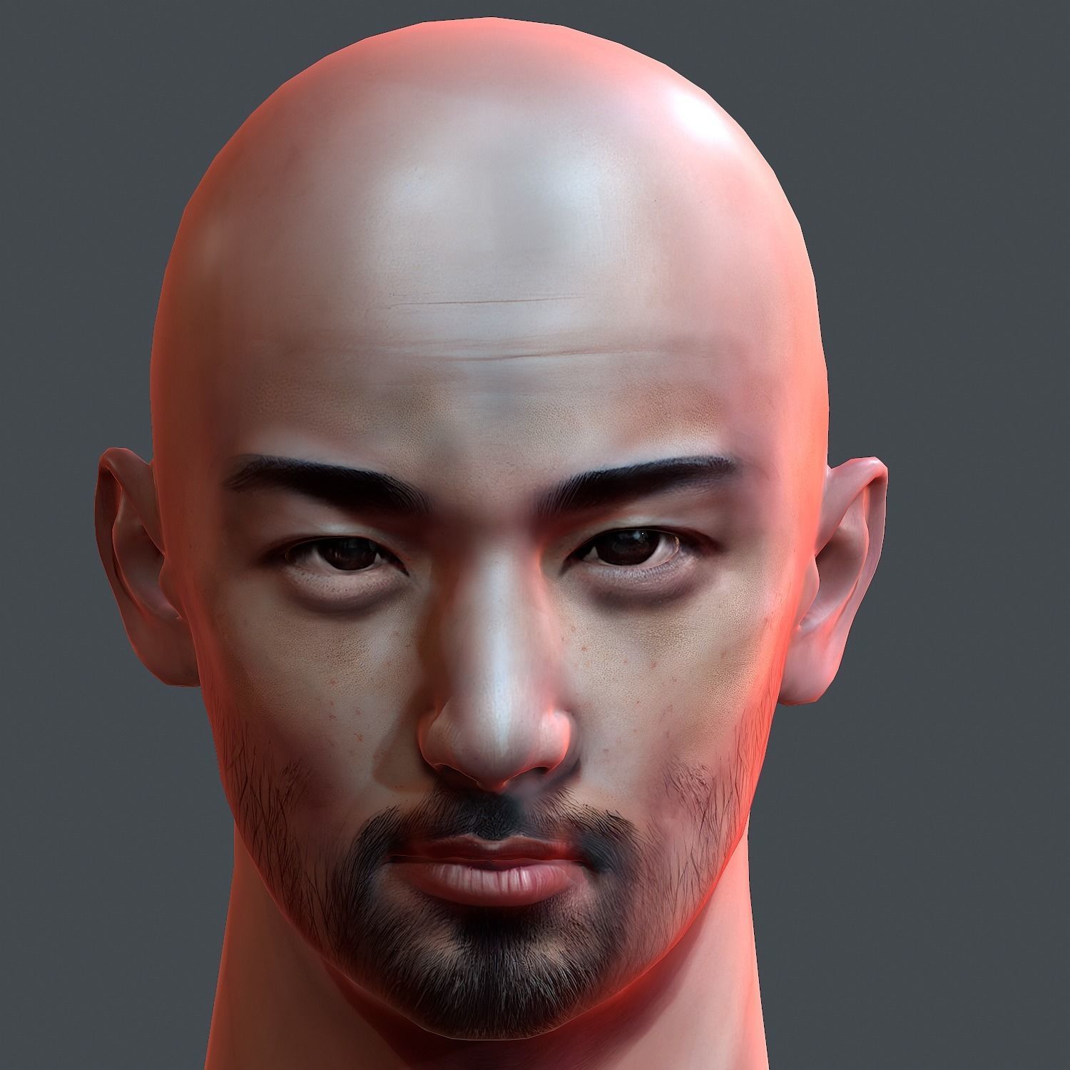 Male head Asian male head PBR Realistic Perfect Head Low-poly Low-poly 3D model_1