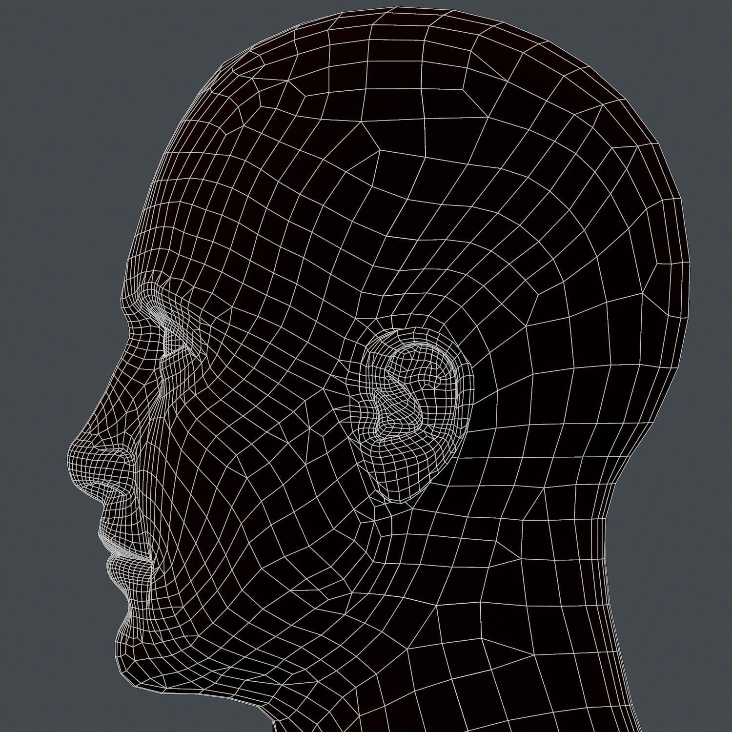 Male head Asian male head PBR Realistic Perfect Head Low-poly Low-poly 3D model_13