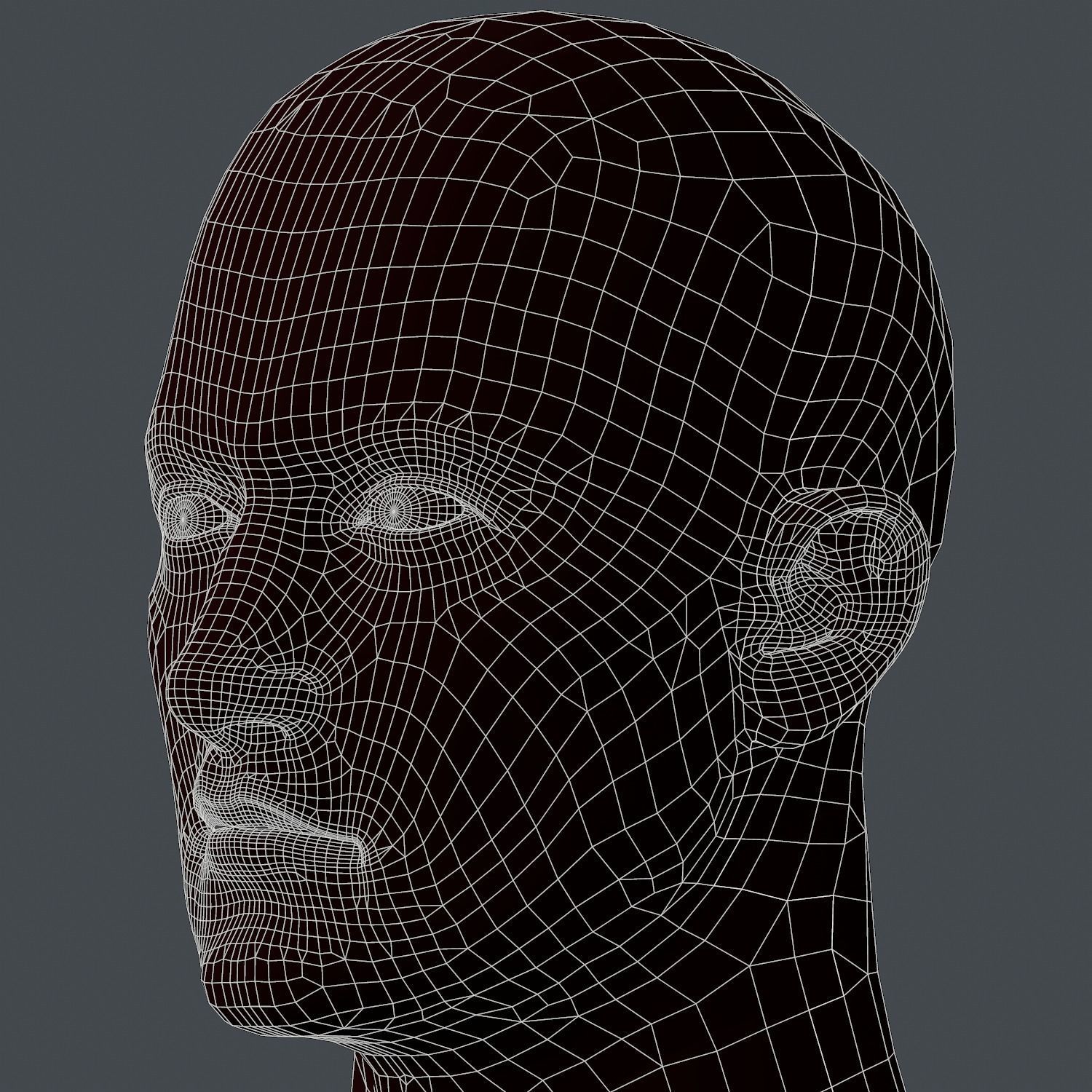 Male head Asian male head PBR Realistic Perfect Head Low-poly Low-poly 3D model_12
