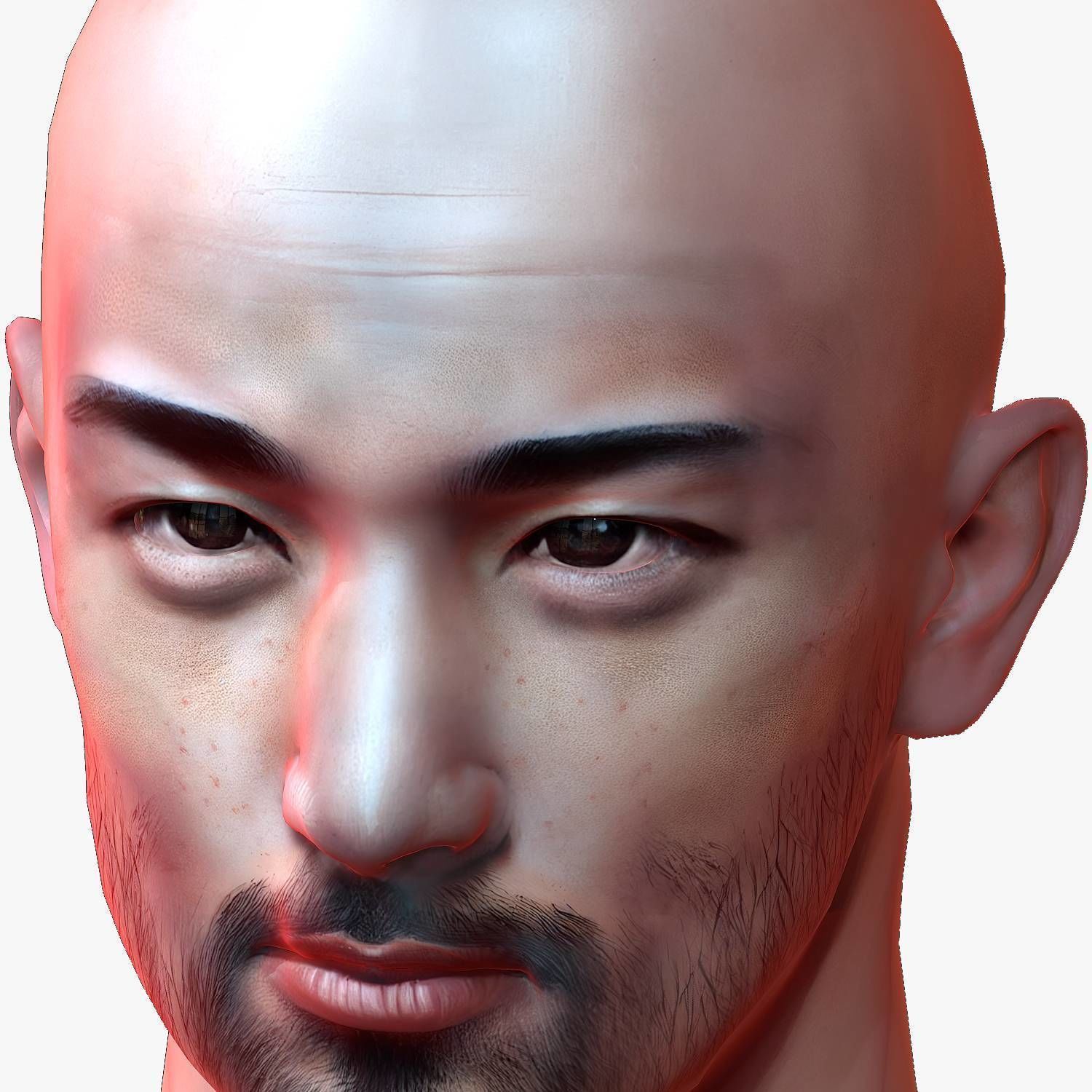 Male head Asian male head PBR Realistic Perfect Head Low-poly Low-poly 3D model_9