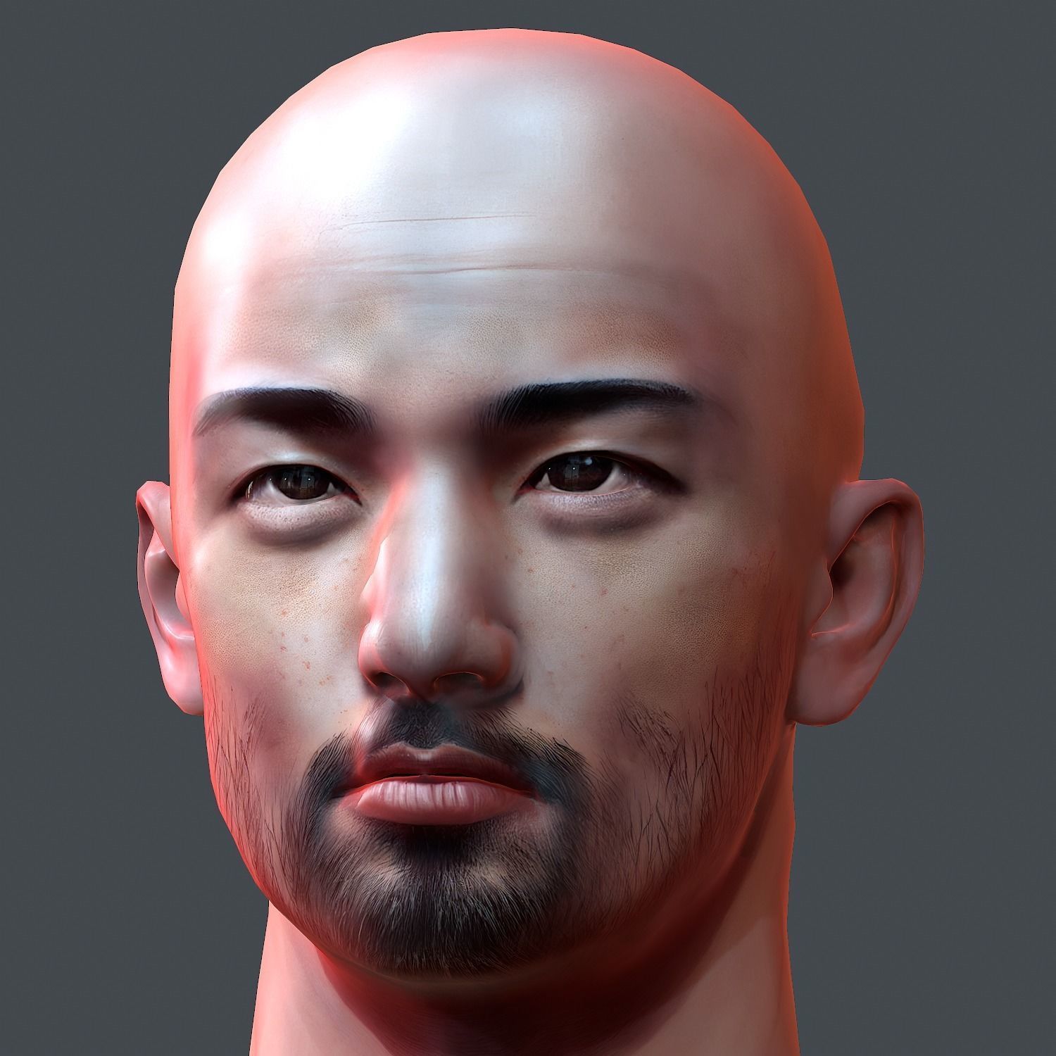 Male head Asian male head PBR Realistic Perfect Head Low-poly Low-poly 3D model_7