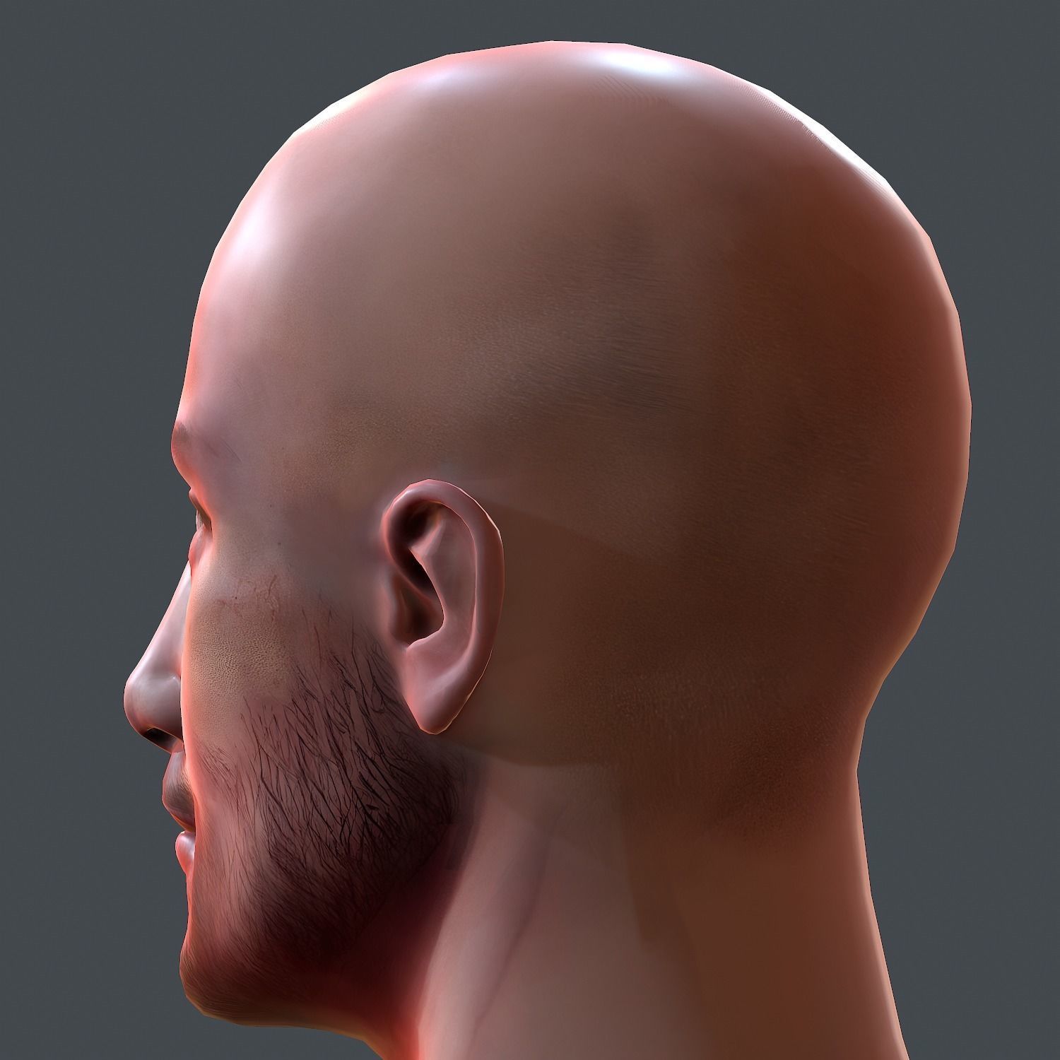 Male head Asian male head PBR Realistic Perfect Head Low-poly Low-poly 3D model_8