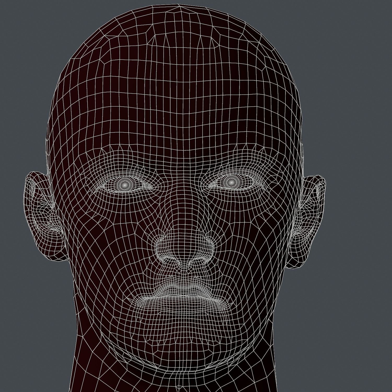 Male head Asian male head PBR Realistic Perfect Head Low-poly Low-poly 3D model_14