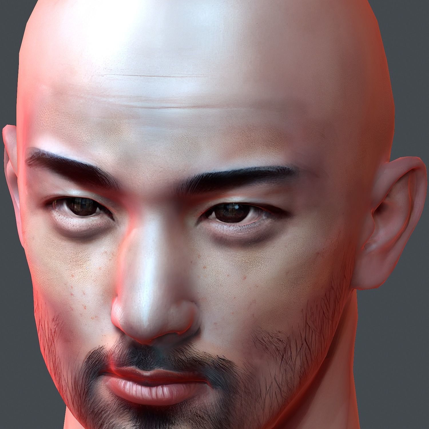 Male head Asian male head PBR Realistic Perfect Head Low-poly Low-poly 3D model_10
