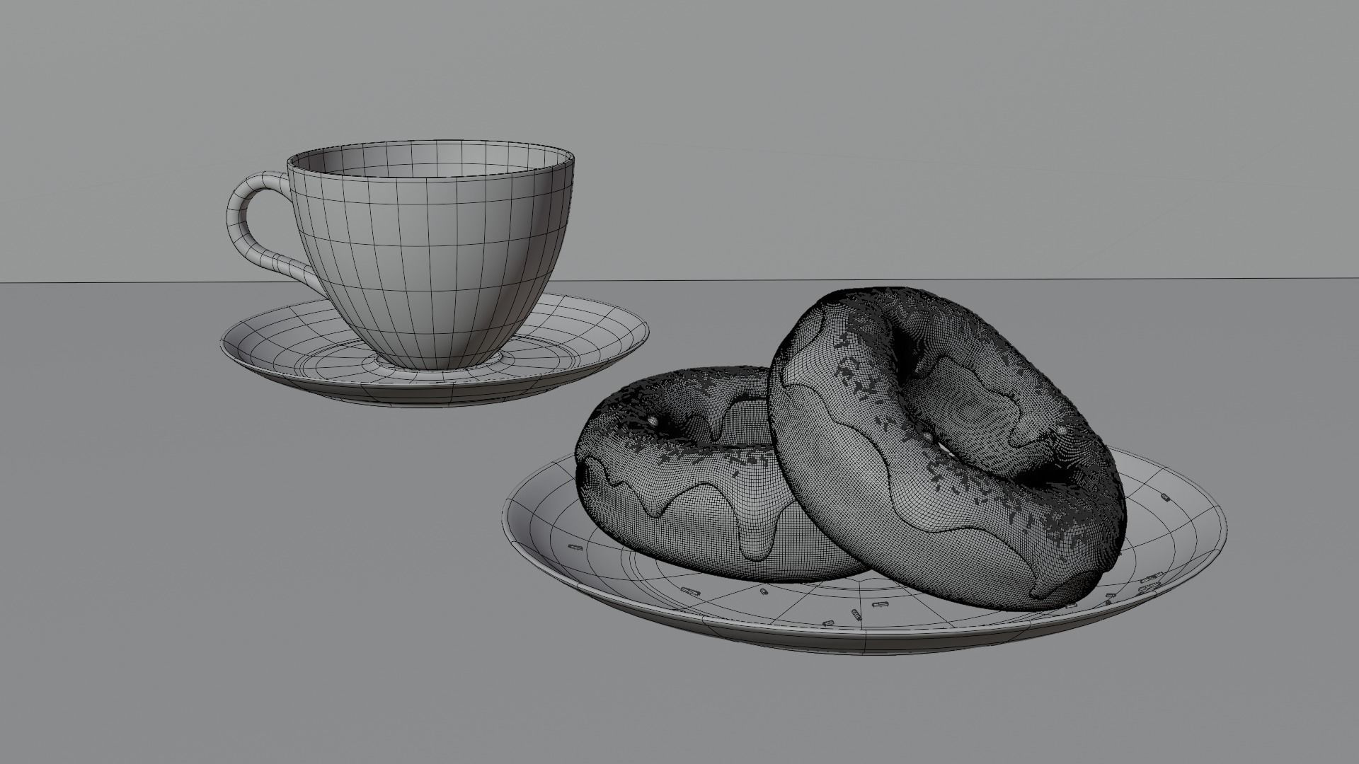 Chocolate Donut With Coffee PBR 3D model_3