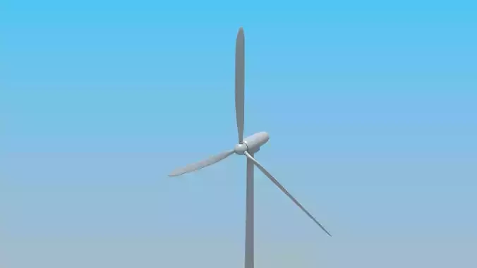 Animated wind turbine 3D model