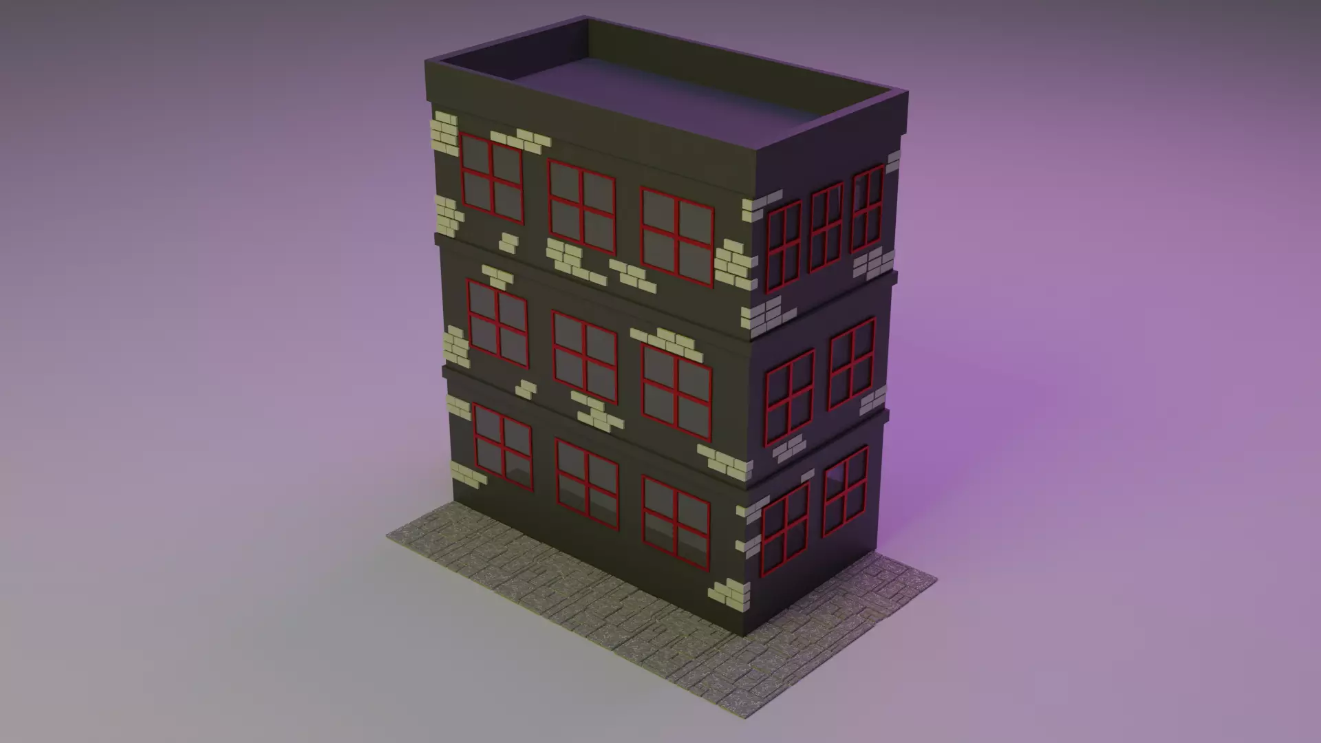 3 Floors Apartment Free low-poly 3D model