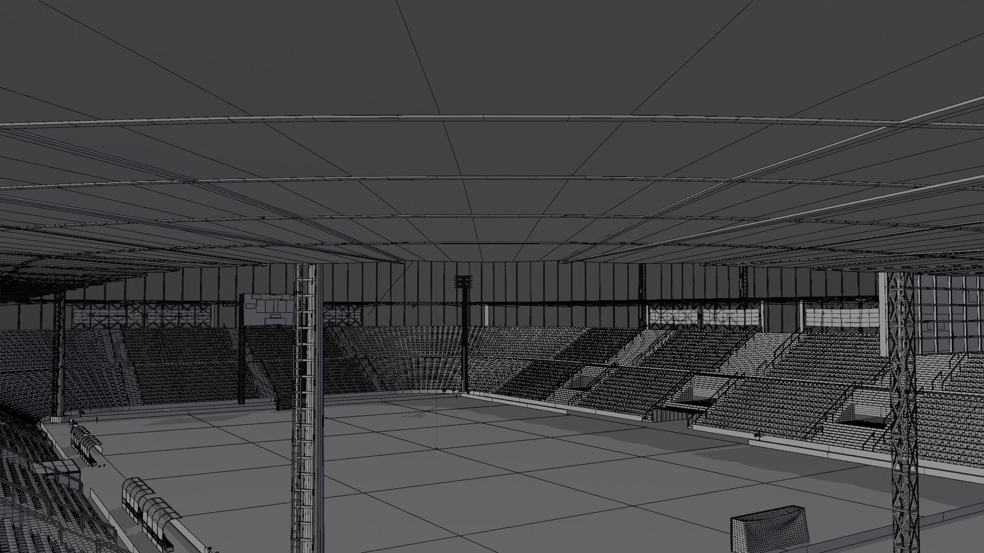 Medium sized stadium Low-poly 3D model_14