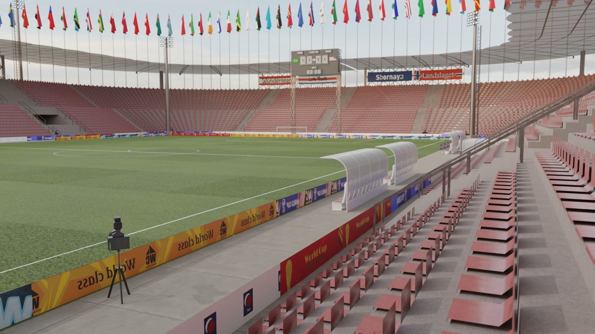 Medium sized stadium Low-poly 3D model_5