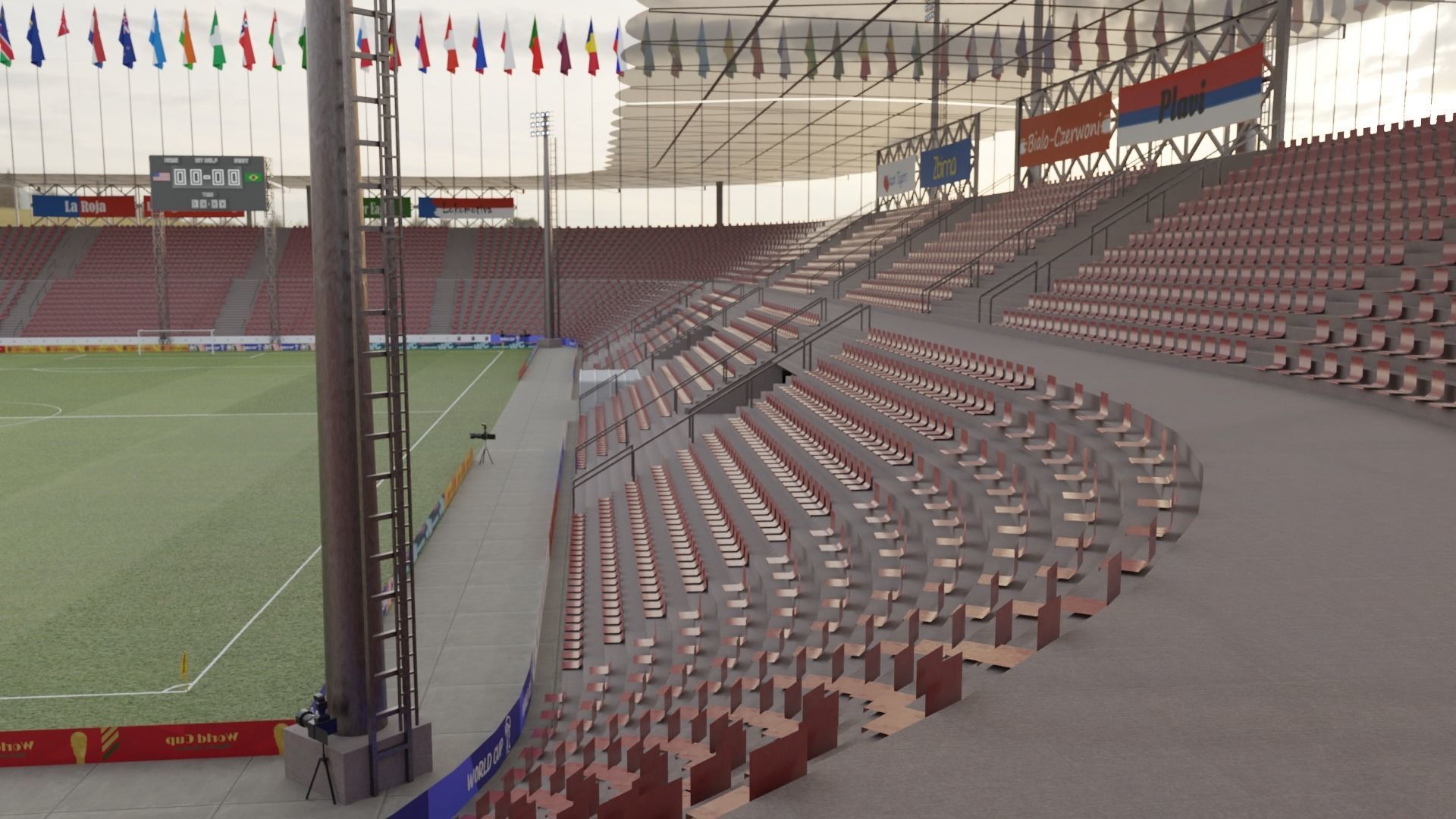 Medium sized stadium Low-poly 3D model_11