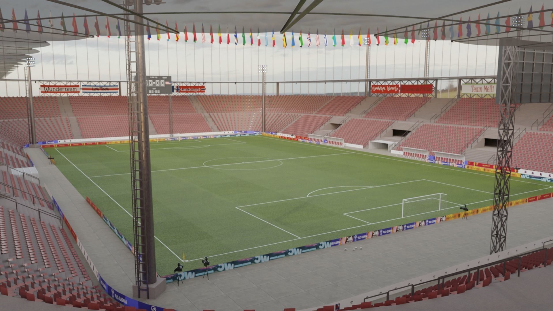 Medium sized stadium Low-poly 3D model_3