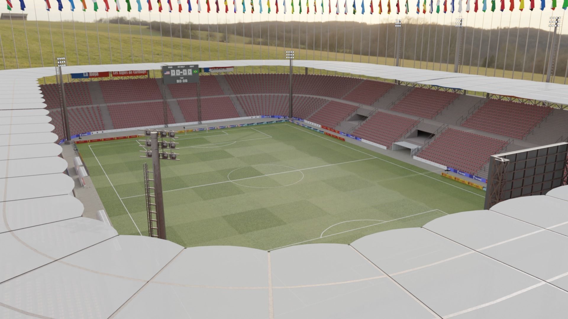 Medium sized stadium Low-poly 3D model_17