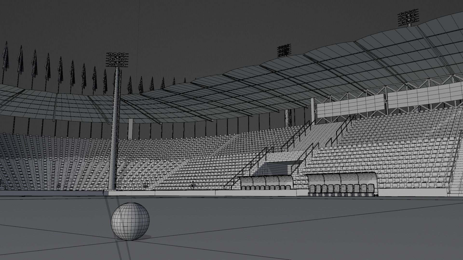Medium sized stadium Low-poly 3D model_22