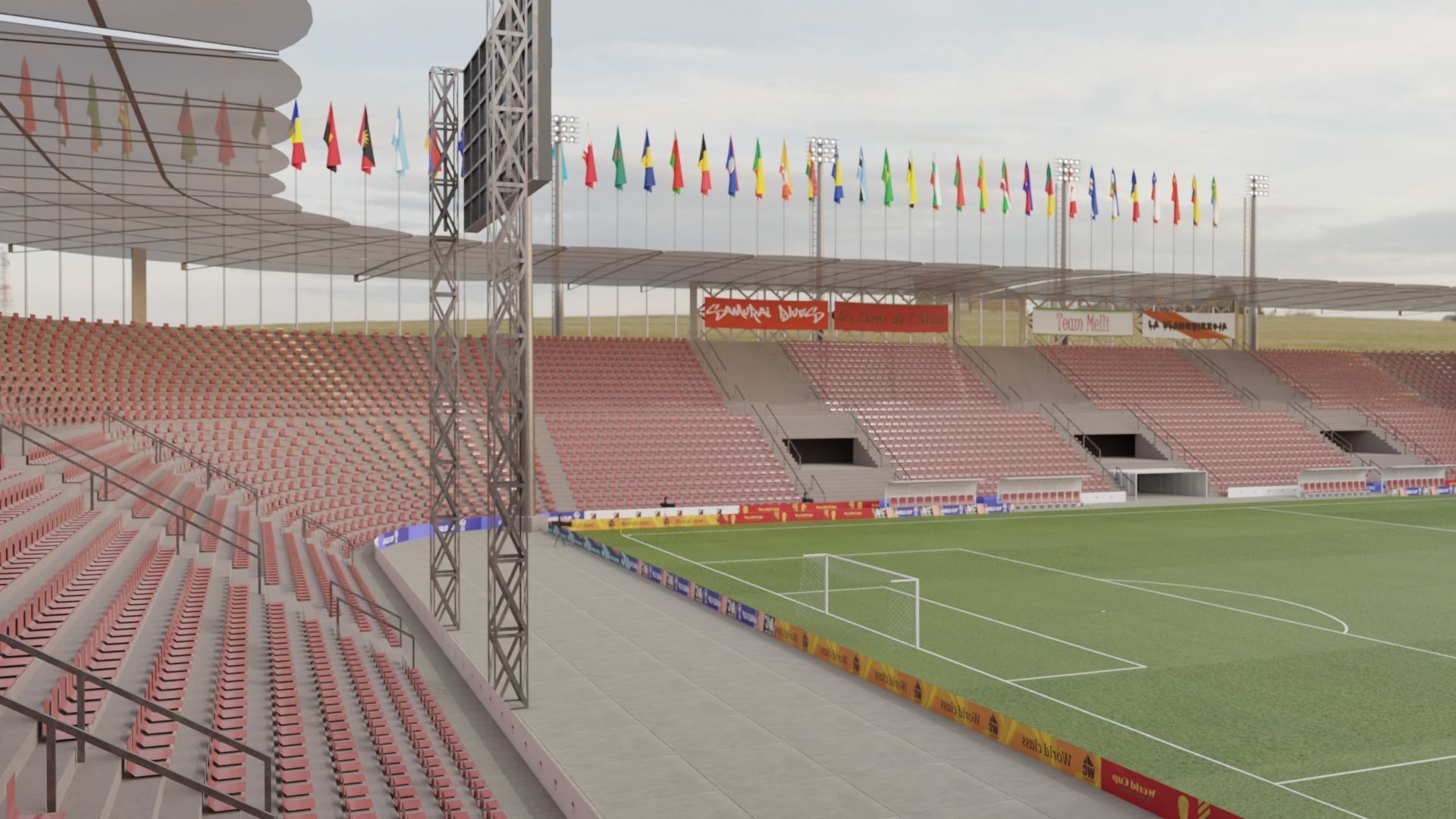 Medium sized stadium Low-poly 3D model_7