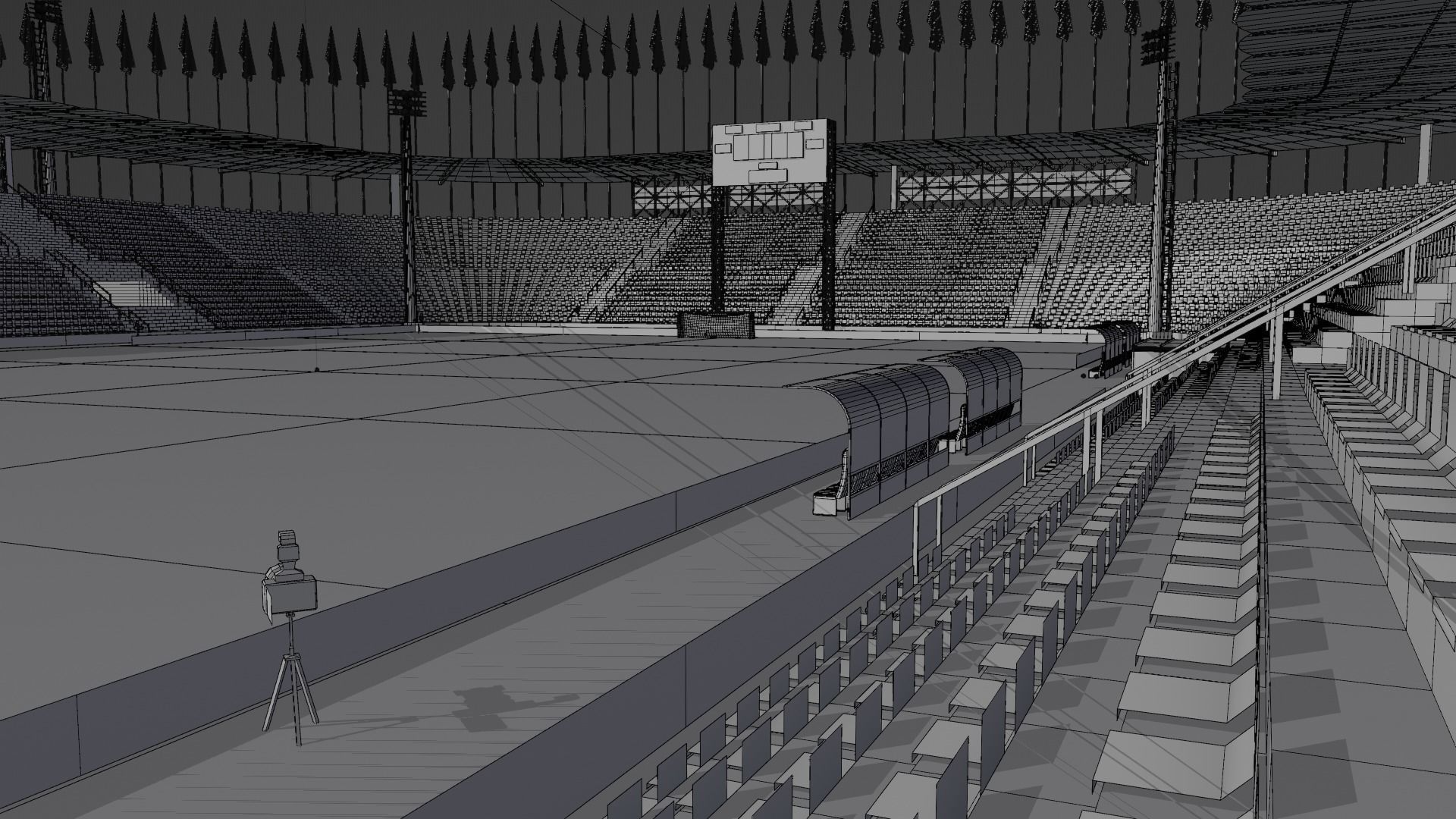 Medium sized stadium Low-poly 3D model_6