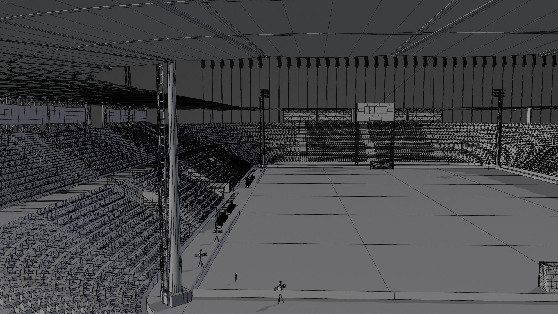 Medium sized stadium Low-poly 3D model_2