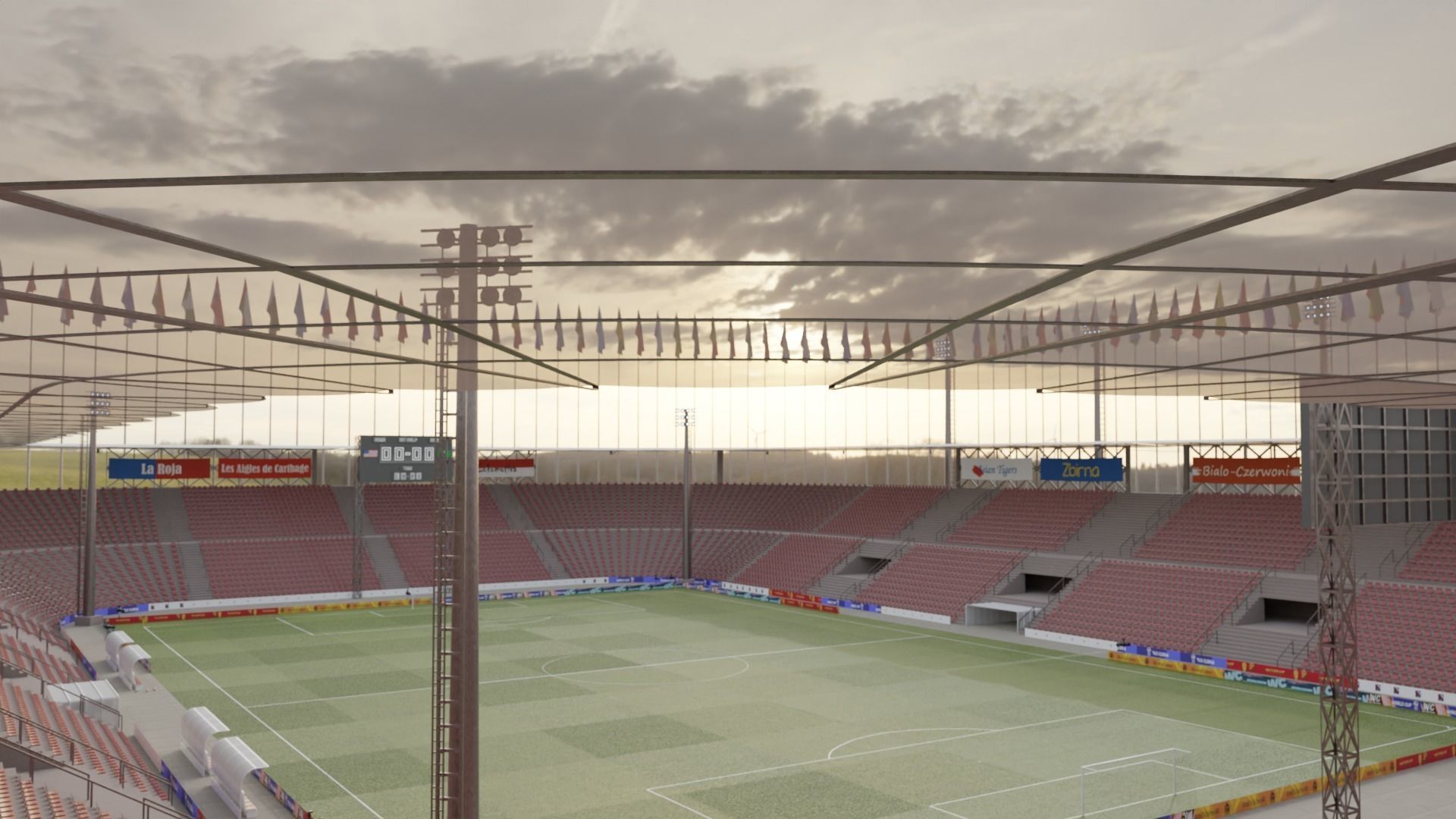 Medium sized stadium Low-poly 3D model_13