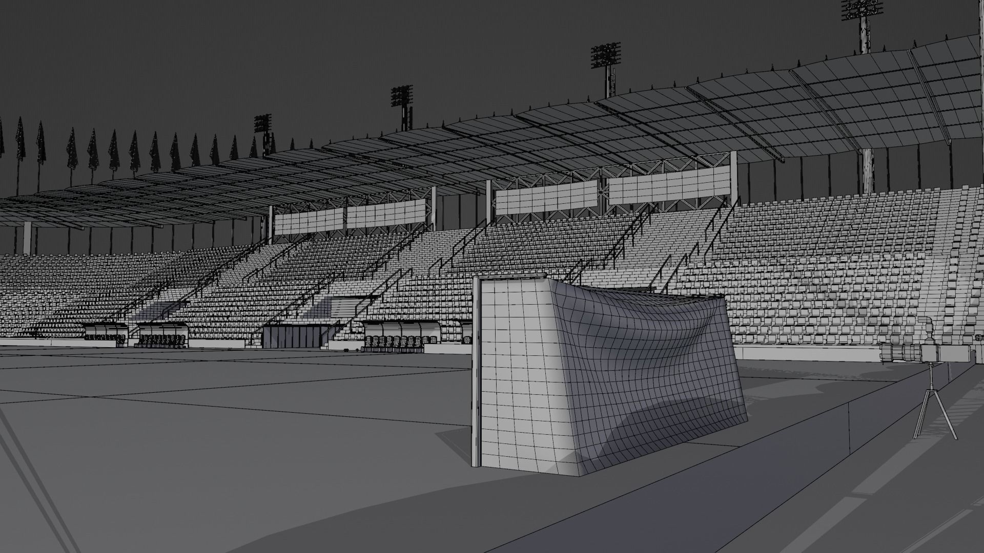 Medium sized stadium Low-poly 3D model_16