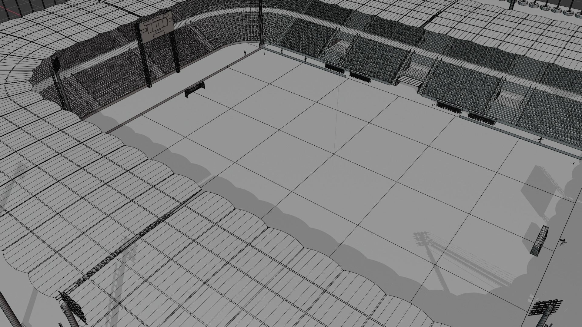 Medium sized stadium Low-poly 3D model_20