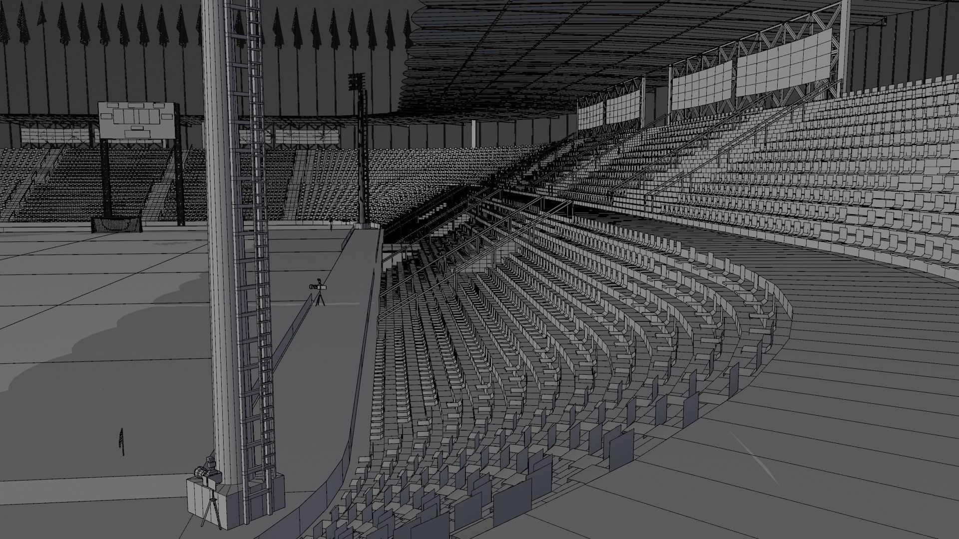 Medium sized stadium Low-poly 3D model_12
