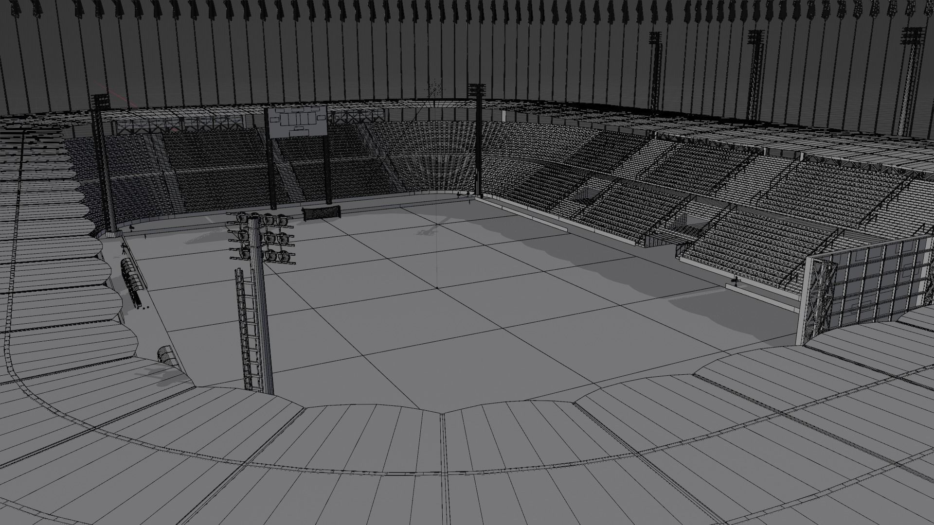 Medium sized stadium Low-poly 3D model_18