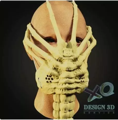 facehugger abrasacaras mascarilla 3D print model