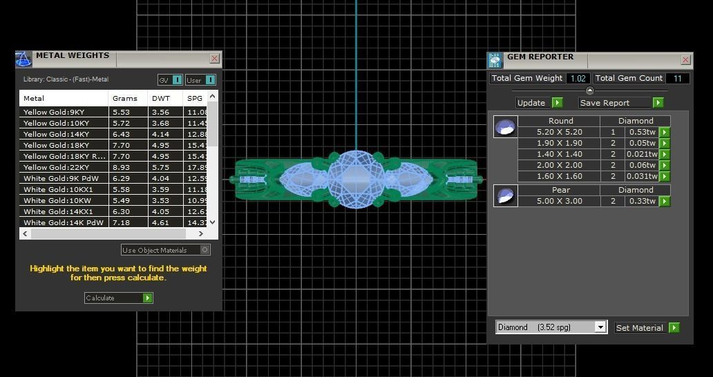 Three Stone Ring  Wedding Engagement Women Ring 3D print model_3