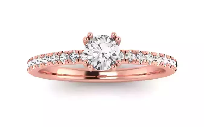 Women Engagement Round Stone Ring 3dm STL OBJ Renders Details