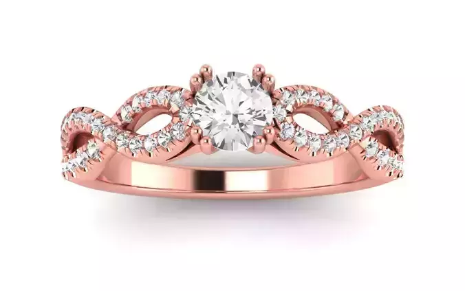 Solitaire Wedding Engagement Women Ring Twisted Band Ring