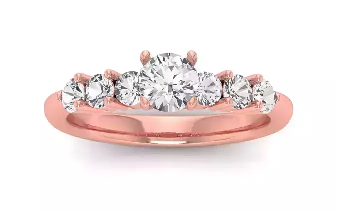 Women Engagement Round Stone Ring 3dm STL OBJ Renders Details