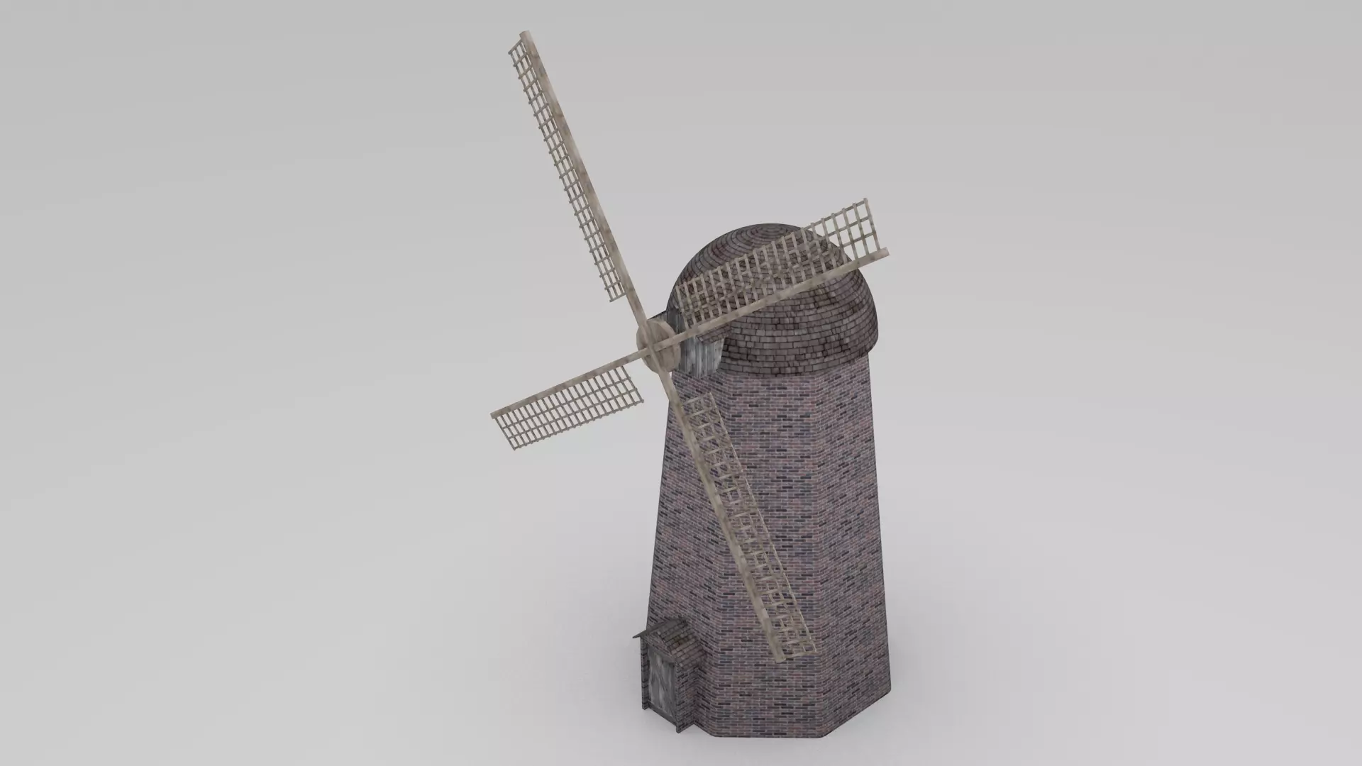 Animated wind mill 3D model_0