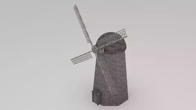 Animated wind mill 3D model