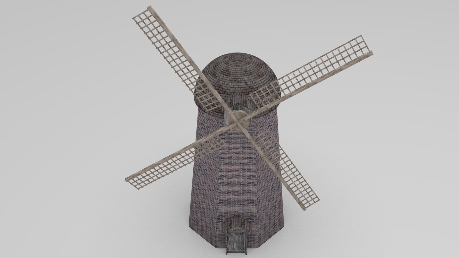 Animated wind mill 3D model_1