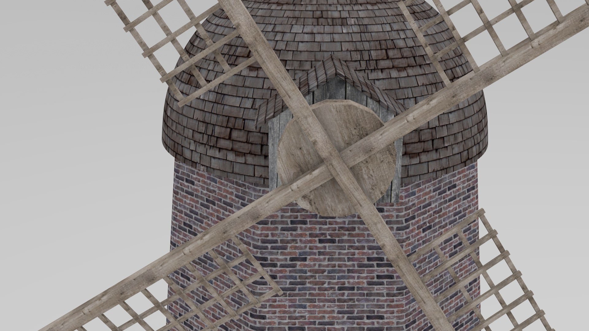 Animated wind mill 3D model_3