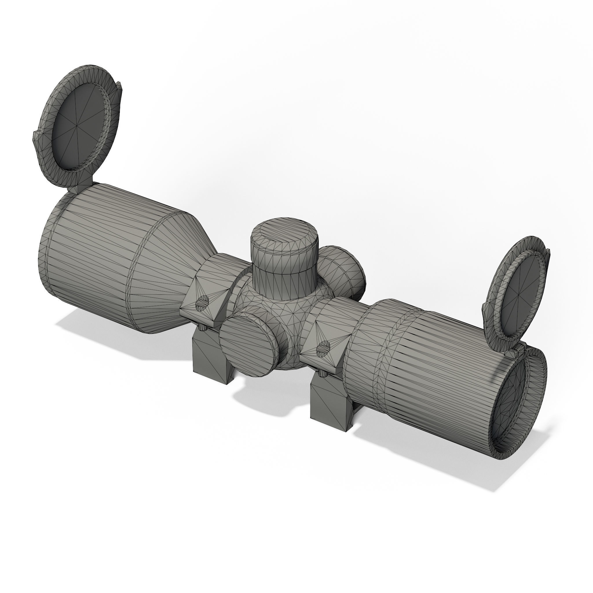 Rifle Scope 40mm Contour Low-poly 3D model_12