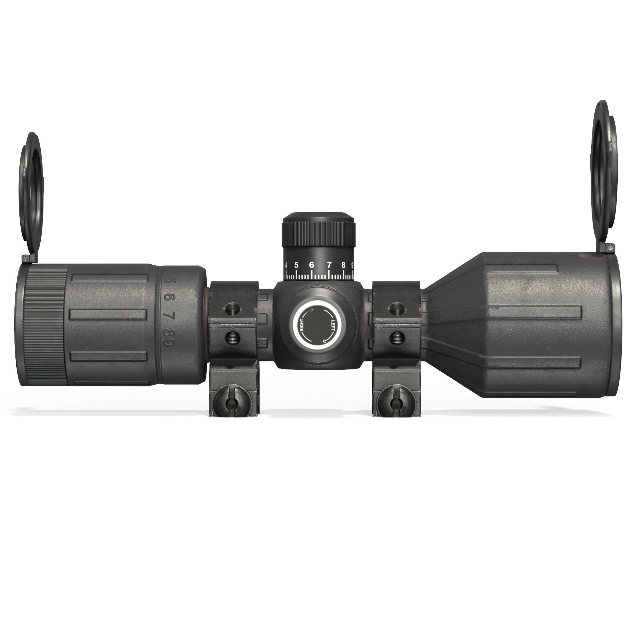 Rifle Scope 40mm Contour Low-poly 3D model_5