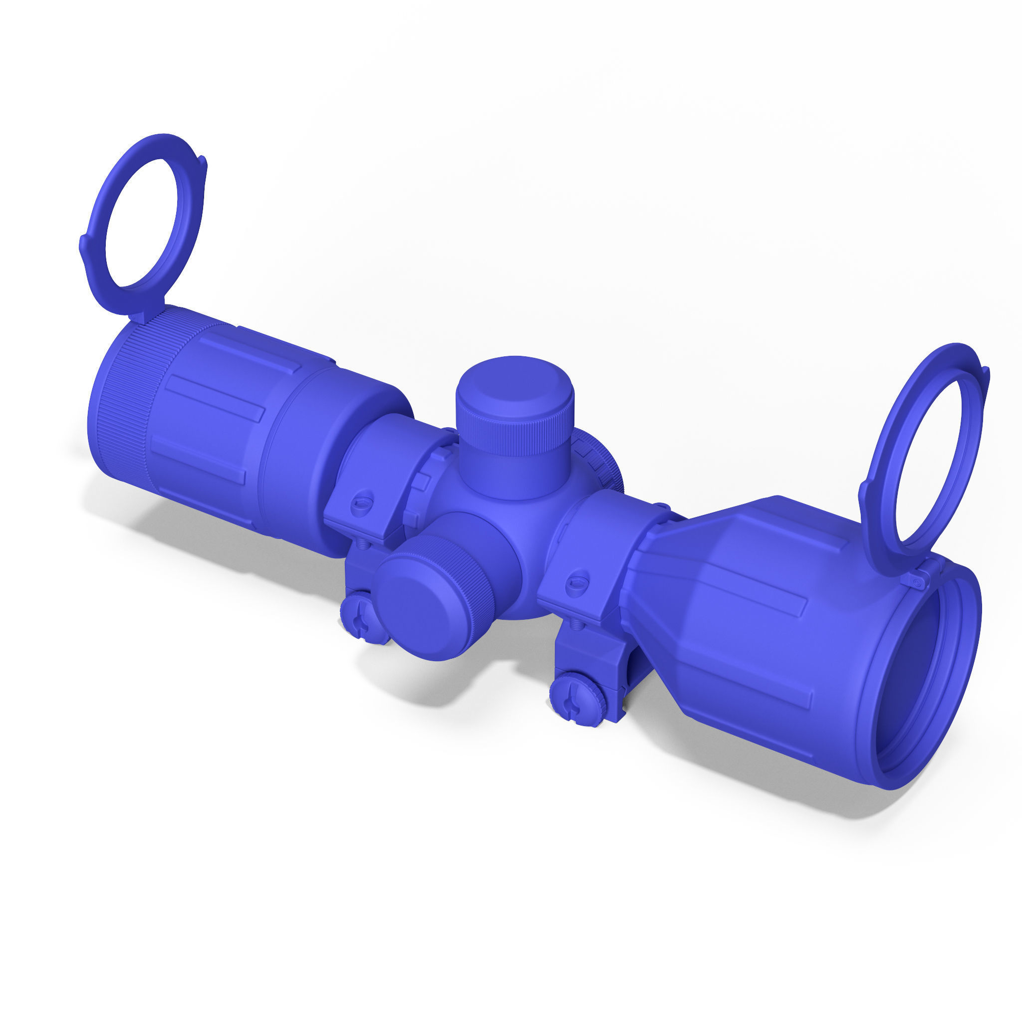 Rifle Scope 40mm Contour Low-poly 3D model_14