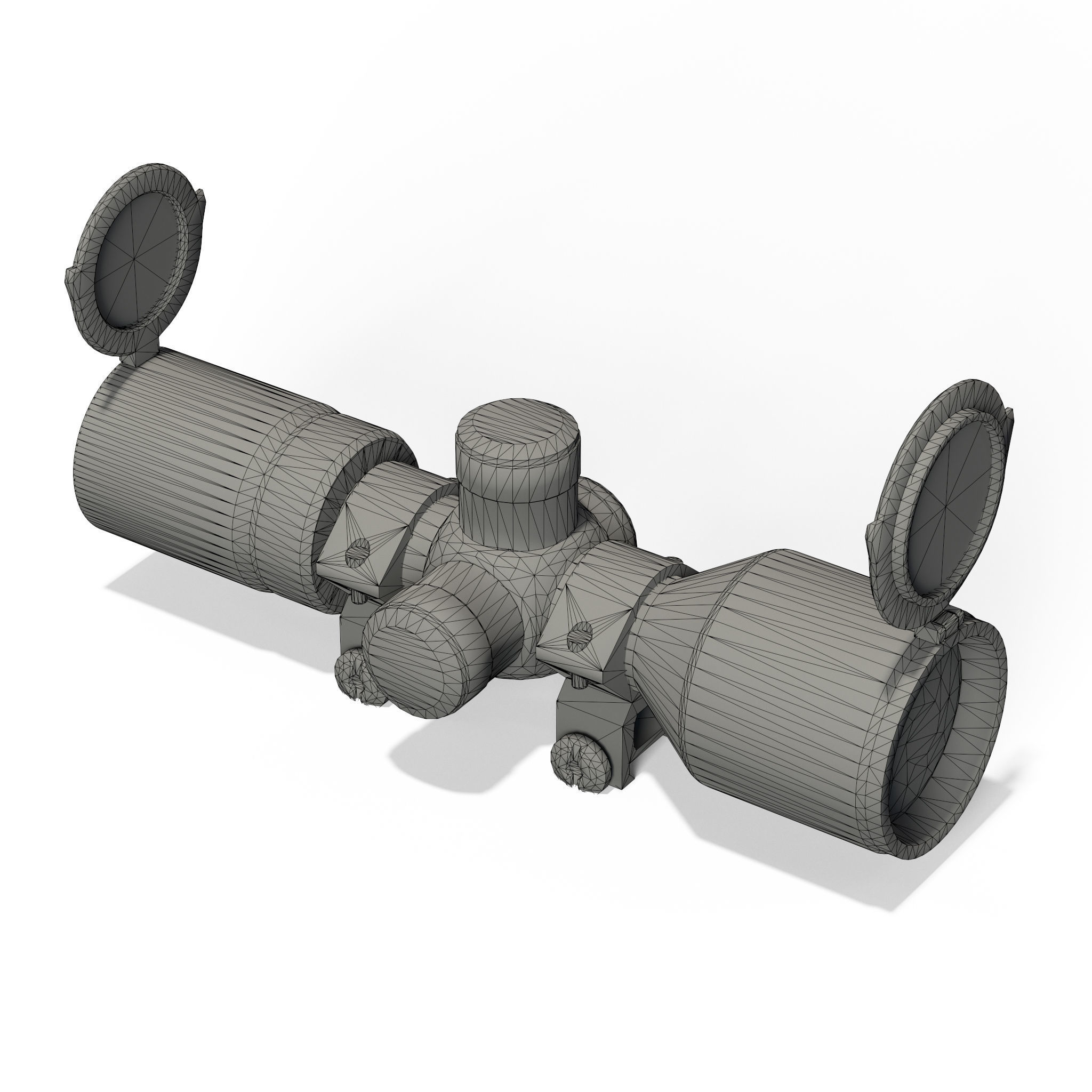 Rifle Scope 40mm Contour Low-poly 3D model_11