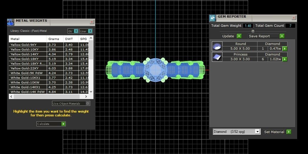 Solitaire Wedding Engagement Women Round Stone Ring 7 Stone Ring 3D print model_3