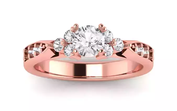 Solitaire Wedding Engagement Women Ring reverse Tapered Ring