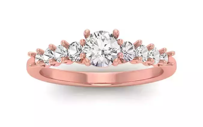 Women Engagement Round Stone Ring 3dm STL OBJ Renders Details 3D print model