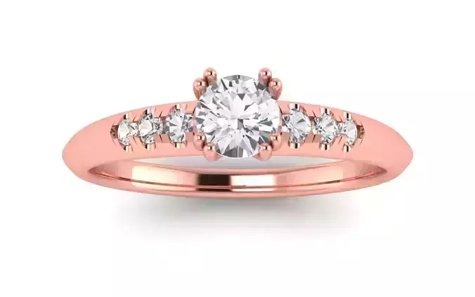 Women Engagement Round Stone Ring 3dm STL OBJ Renders Details 3D print model