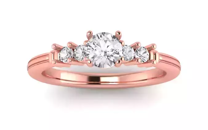 Women Engagement Round Stone Ring 3dm STL OBJ Renders Details 3D print model